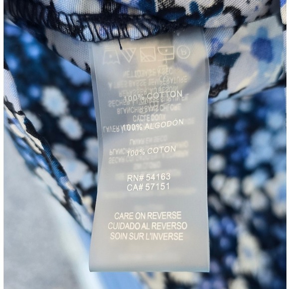 Tommy Hilfiger Womens Sleeveless Floral Shirt Dress Blue White Belted Size 6 - Picture 7 of 7